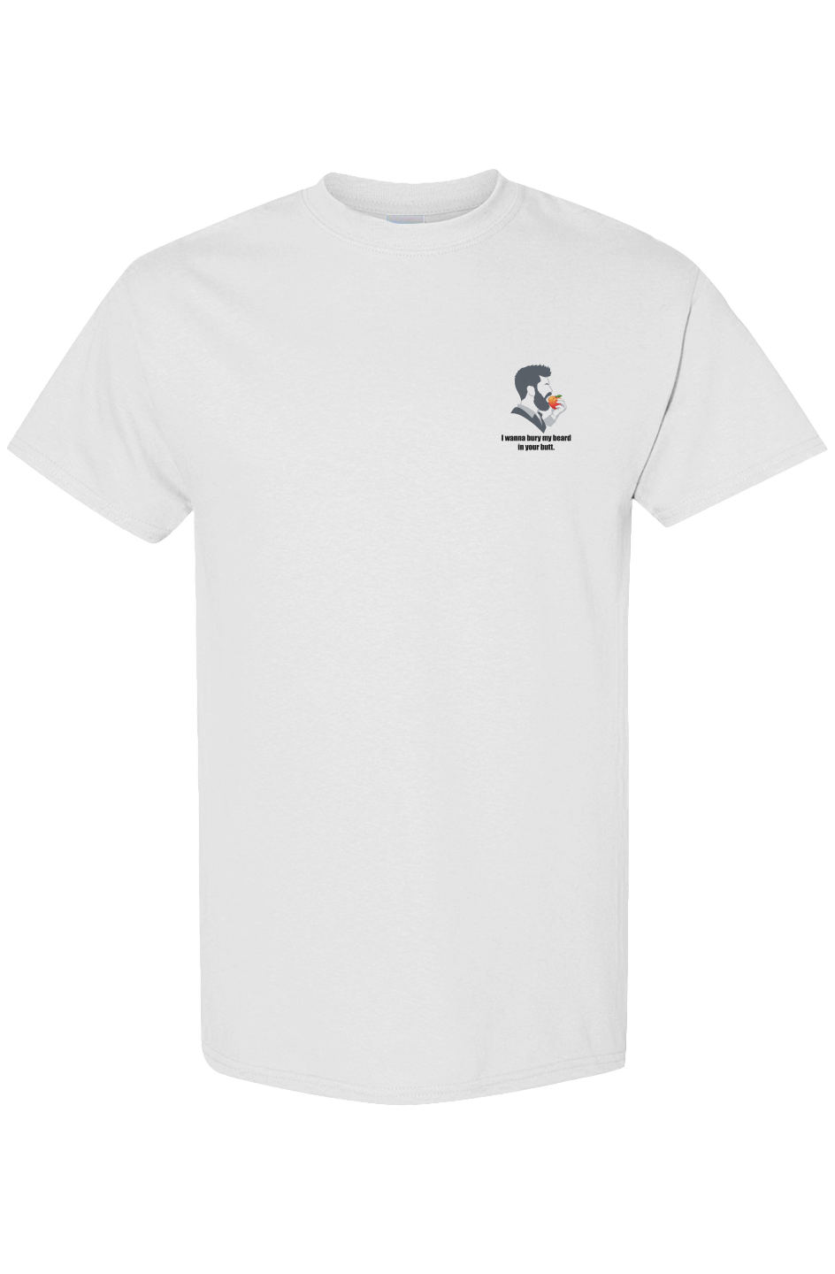 X Collection: Express Edition - Small Logo Bury My Beard In Your Butt Graphic Tee. Funny gay shirts, pride shirts, funny pride shirts by Pride Clothing Co. 