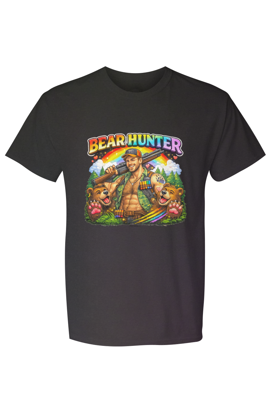 X Collection: Bear Hunter Tri-Blend Graphic Tee. Funny gay t-shirts and pride shirts by Pride Clothing Co.