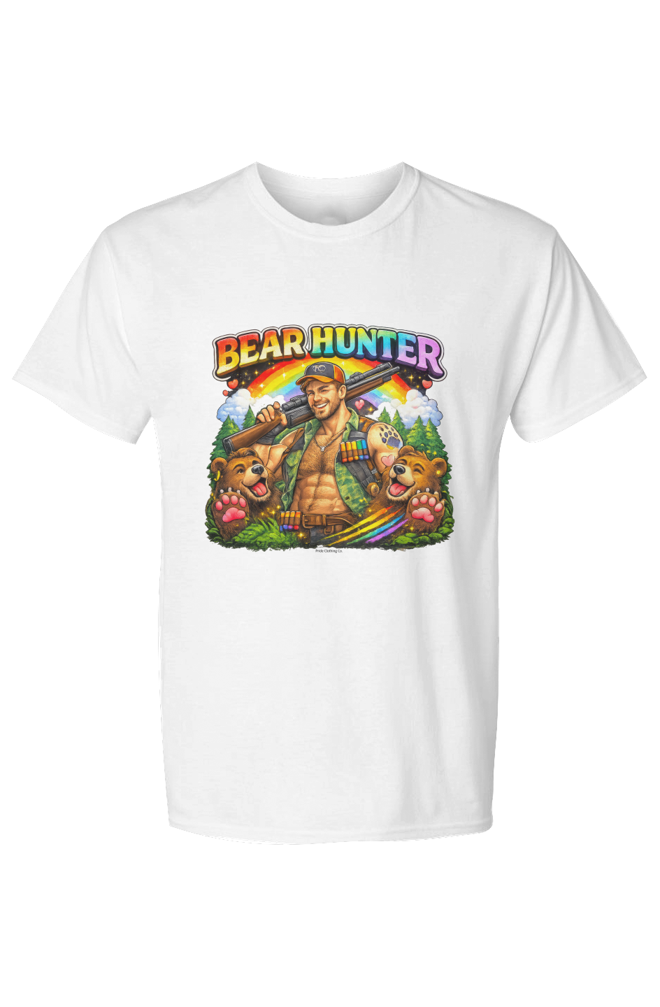 X Collection: Bear Hunter Tri-Blend Graphic Tee. Funny gay t-shirts and pride shirts by Pride Clothing Co.