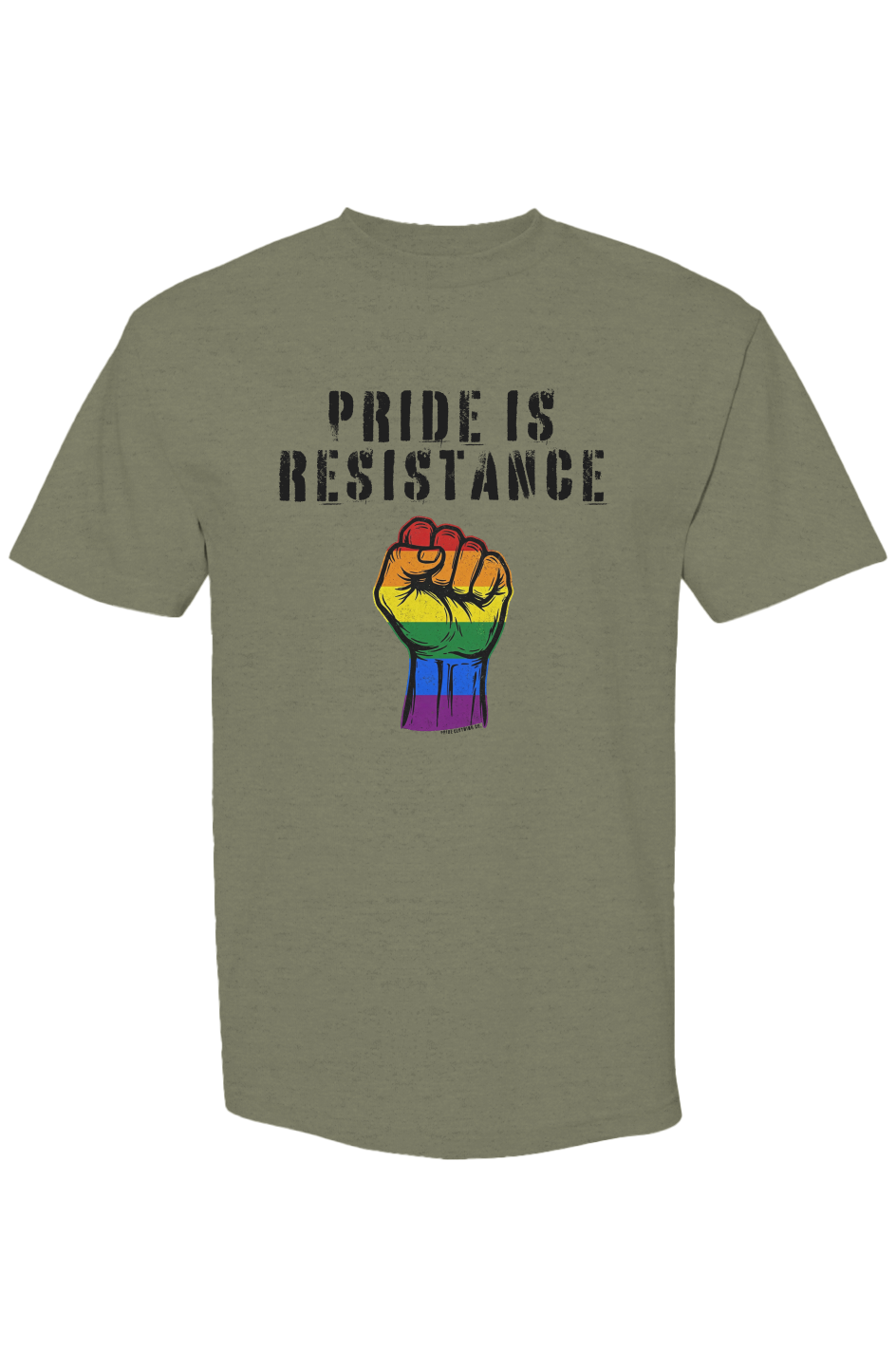 PCC/X Collection Pride Is Resistance Graphic Tee in Military Green