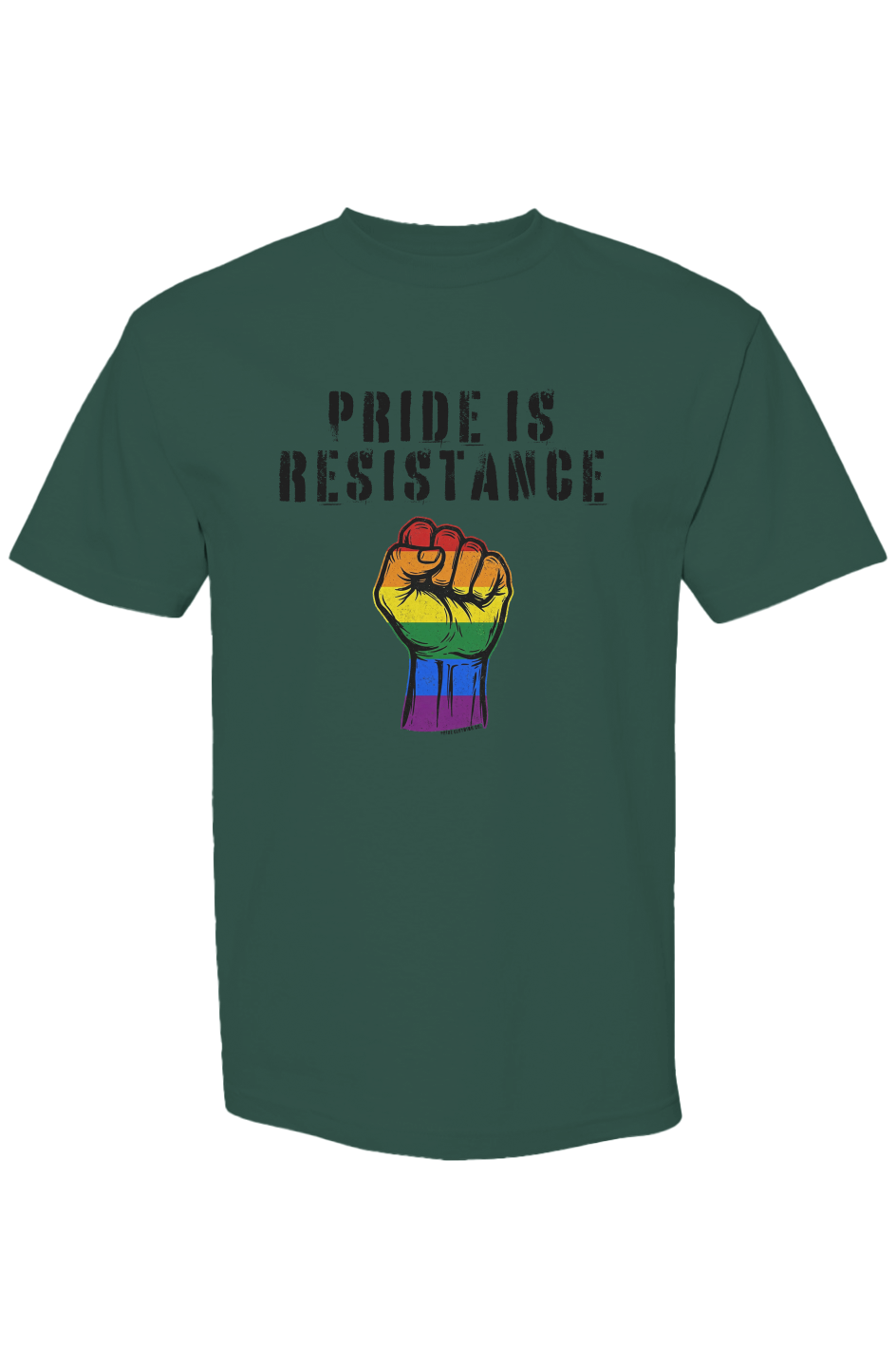 PCC/X Collection Pride Is Resistance Graphic Tee in Forest Green