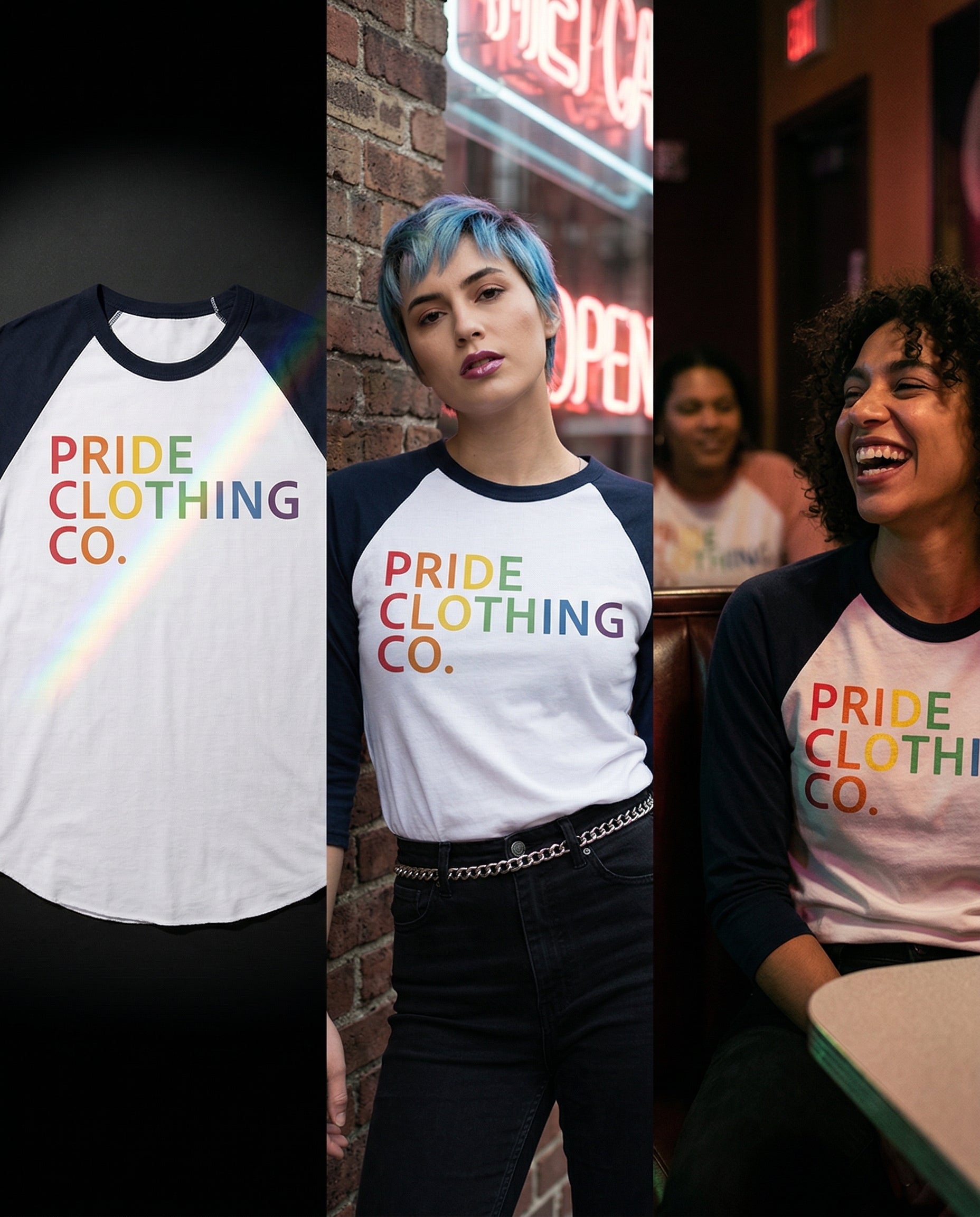 PCC Vintage Large Print Raglan Tee (Unisex) - Pride T-Shirt