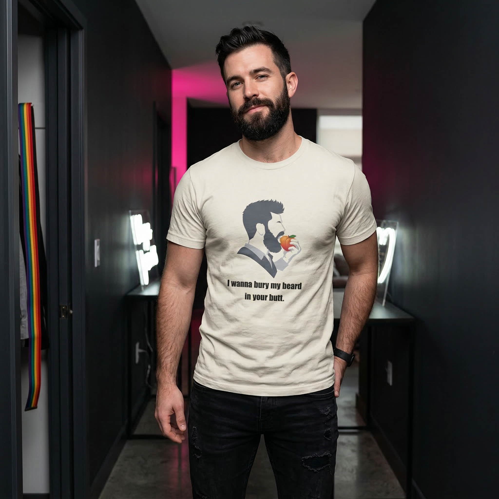 X Collection: Large Logo Bury Beard in Butt Graphic T-Shirt - Premium Organic Cotton
