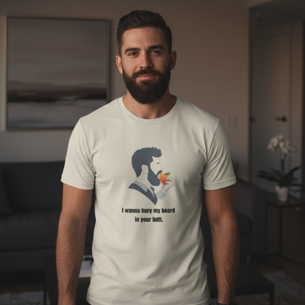 X Collection: Large Logo Bury Beard in Butt Graphic T-Shirt - Premium Organic Cotton