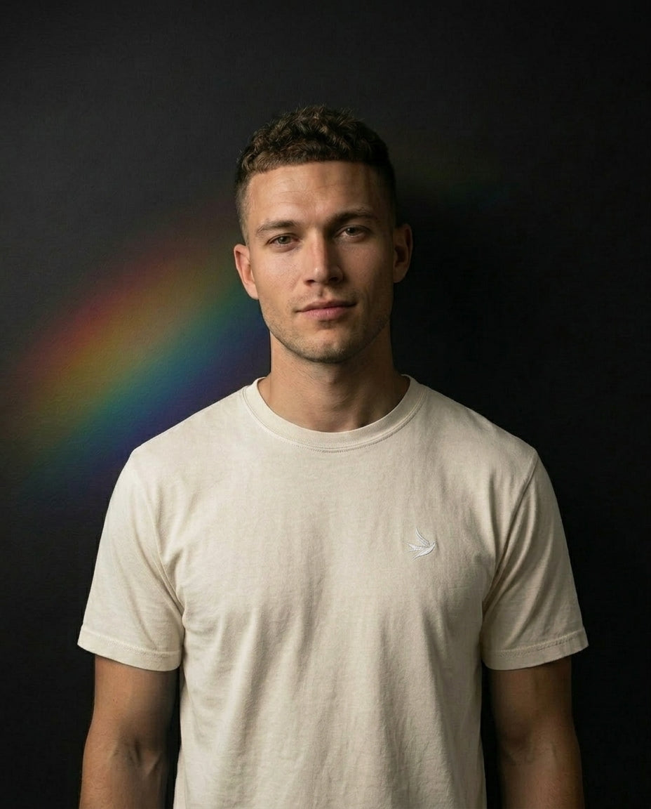 DL Collection: Embroidered Swallow Logo Pigment Dyed Tee - Pride Shirts - Pride T-Shirt