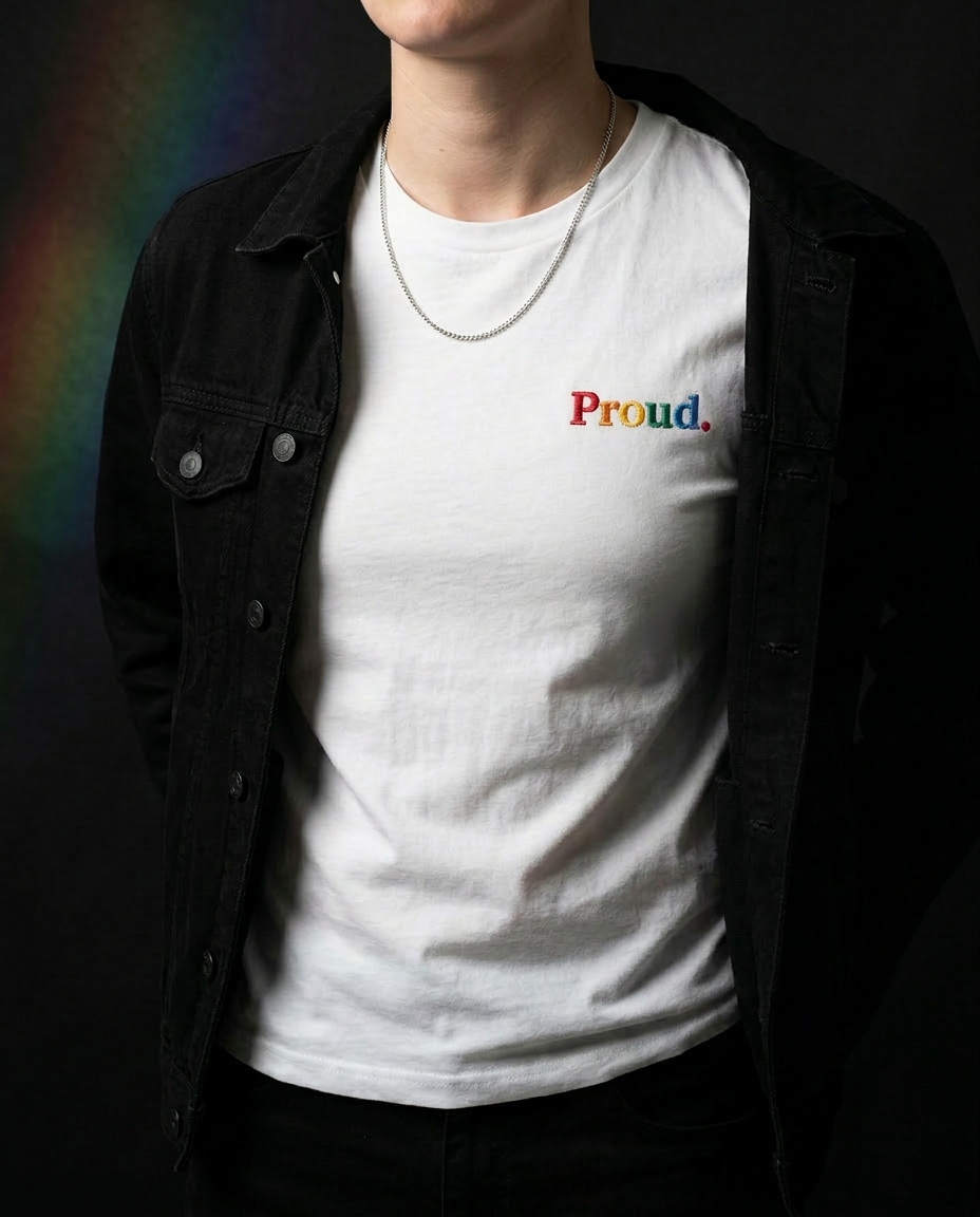 The Pride Shirt Small Logo Embroidered Premium Organic Cotton T-Shirt