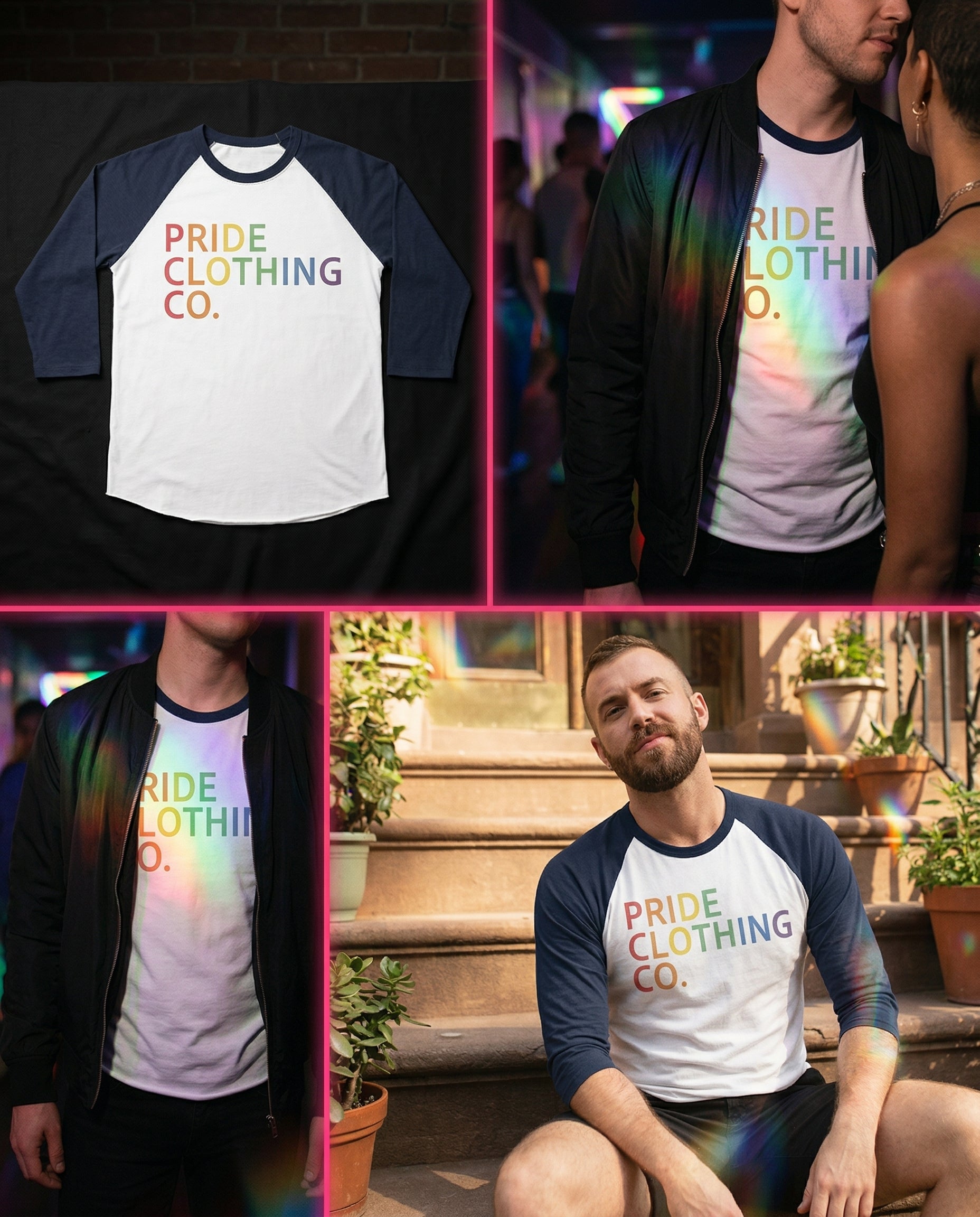 PCC Vintage Large Print Raglan Tee (Unisex) - Pride T-Shirt