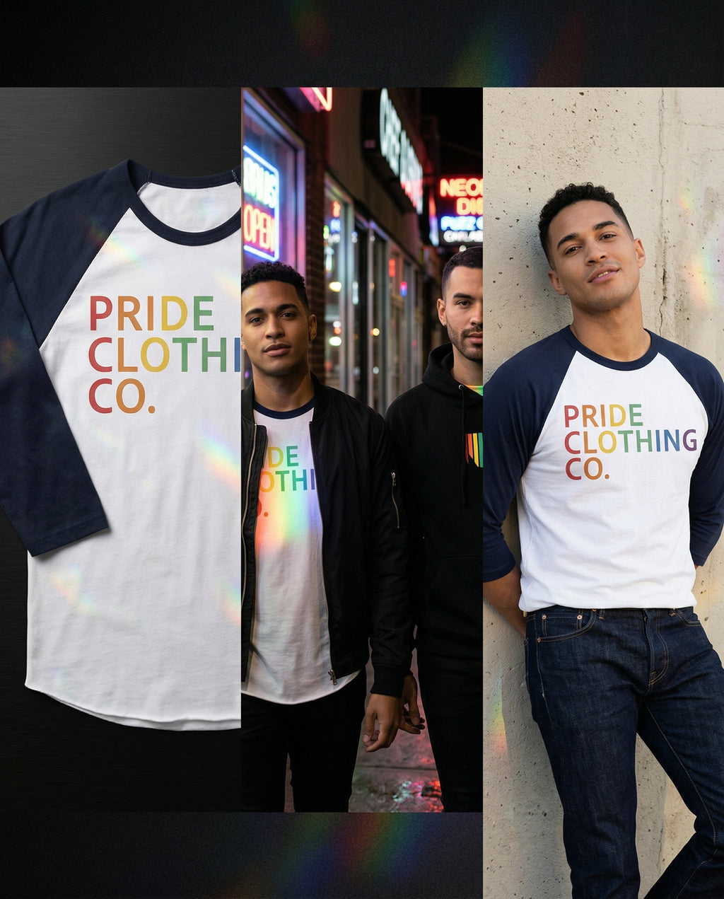 PCC Vintage Large Print Raglan Tee (Unisex) - Pride T-Shirt
