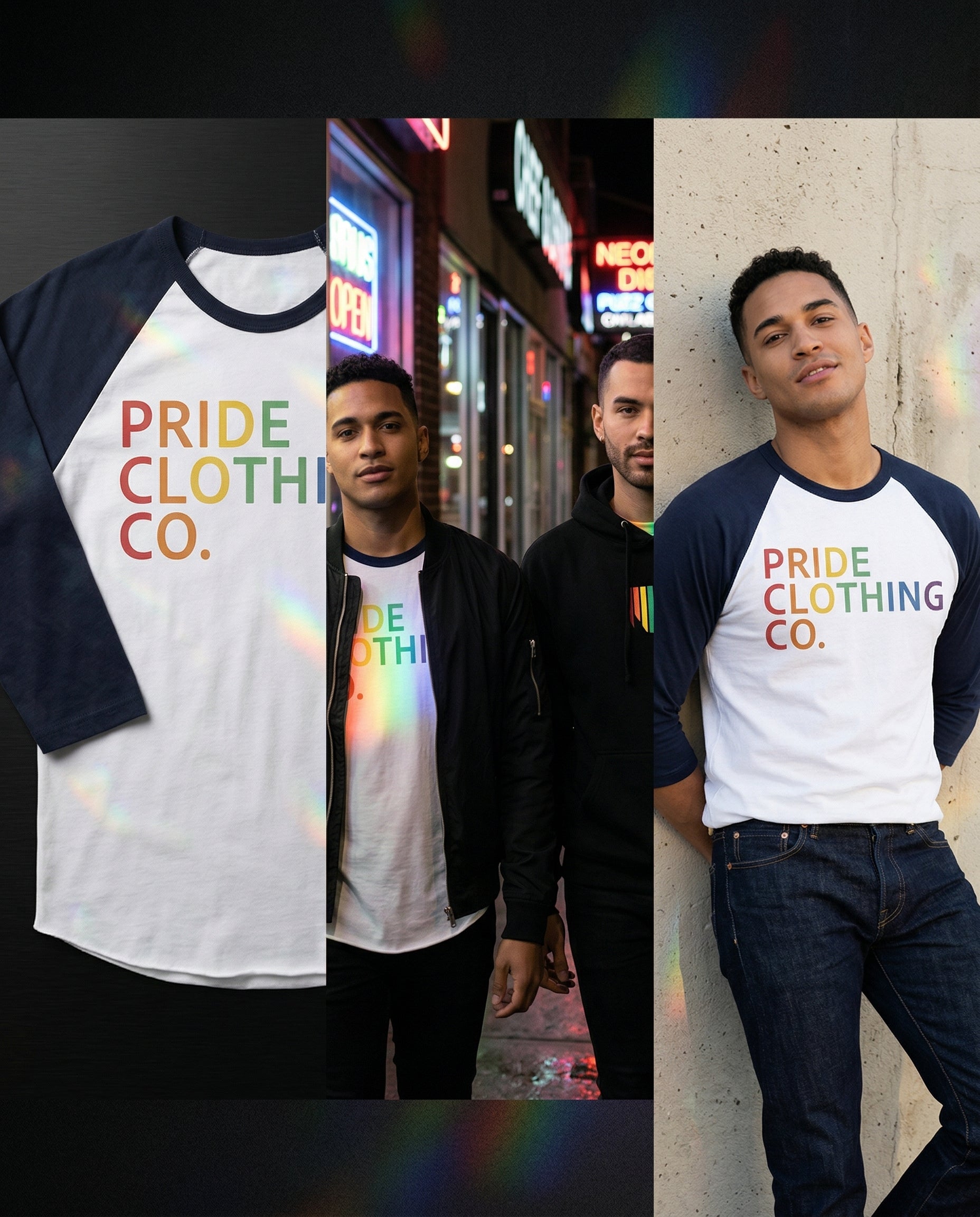 PCC Vintage Large Print Raglan Tee (Unisex) - Pride T-Shirt