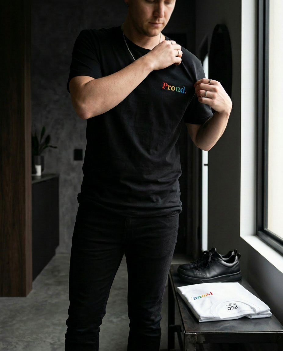 The Pride Shirt Small Logo Embroidered Premium Organic Cotton T-Shirt