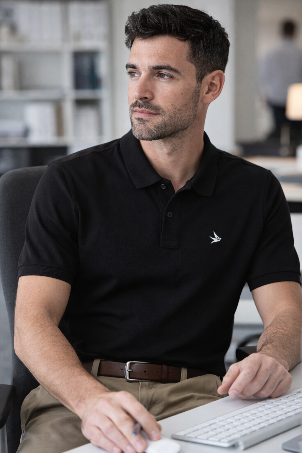 DL Collection Cotton Pique Embroidered Small Swallow Logo Polo - Pride Shirts by Pride Clothing Co.