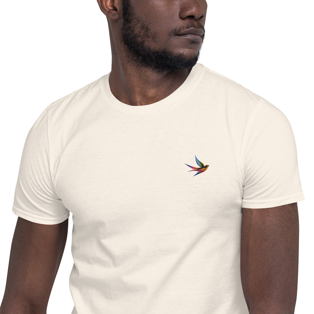 Product mockupDL Collection Special Edition Full Color Embroidered Swallow Soft Tee Pride T-Shirt